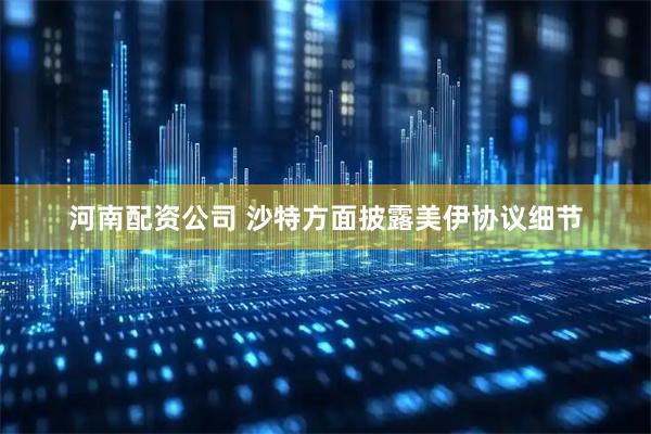 河南配资公司 沙特方面披露美伊协议细节